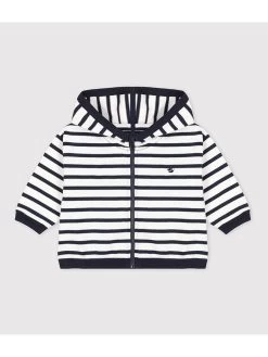 PETIT BATEAU Sweatvest Wit/donkerblauw
