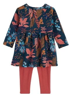 Voorkant -Babyproduct winkel petit beguin 2 delige outfit donkerblauw rood 1