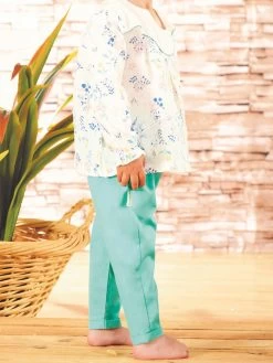 2-delige Outfit Wit/turquoise