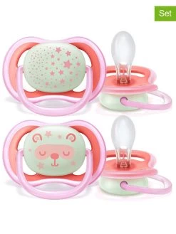 PHILIPS AVENT 2-delige Set: Fopspenen Lichtblauw/lichtroze - Mt. 2 - 2x 2 Stuks