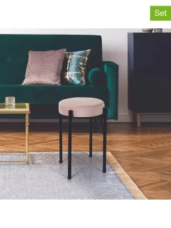 4-delige Set: Krukken "Bubble" Lichtroze - (H)45,5 X Ø 32 Cm