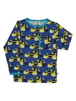 Småfolk Longsleeve "Race" Blauw