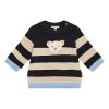 Steiff Sweatshirt Zwart/beige/lichtblauw