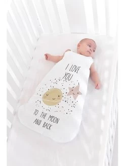 Slaapzak "Love To The Moon" Wit/meerkleurig -Babyproduct winkel tanuki slaapzak love to the moon wit meerkleurig 2