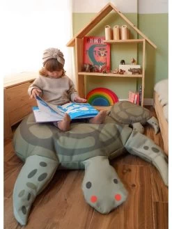 Vloerkussen "Turtle" Groen - (L)120 X (B)80 Cm