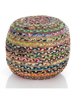 Poef Meerkleurig - (H)45 X Ø 45 Cm