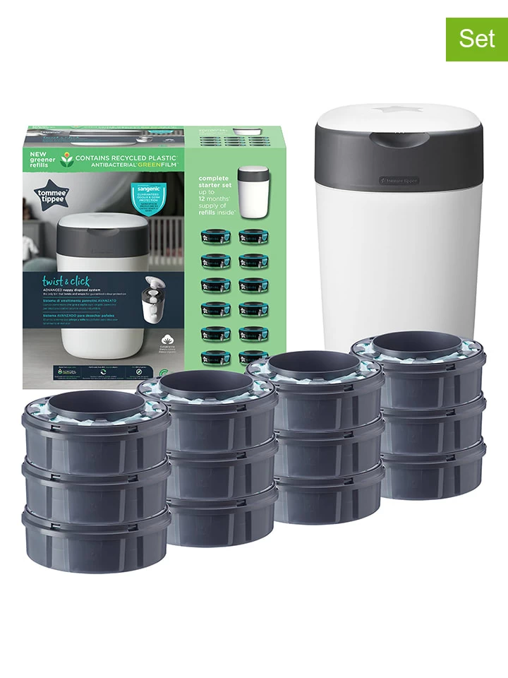 Tommee Tippee 13-delige Set: Luiertwister "Twist & Click" En Navulcassettes Wit 1 Tommee Tippee 13-delige Set: Luiertwister "Twist & Click" En Navulcassettes Wit