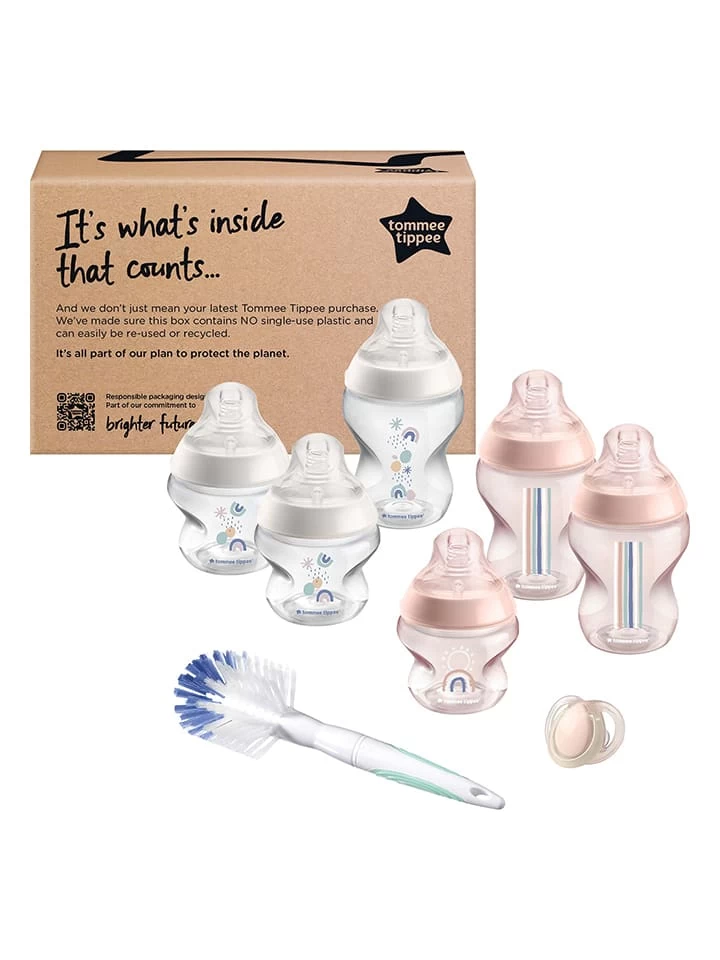 Tommee Tippee 8-delige Babyflessenset Transparant/lichtroze/wit 2 Tommee Tippee 8-delige Babyflessenset Transparant/lichtroze/wit - Afbeelding 2