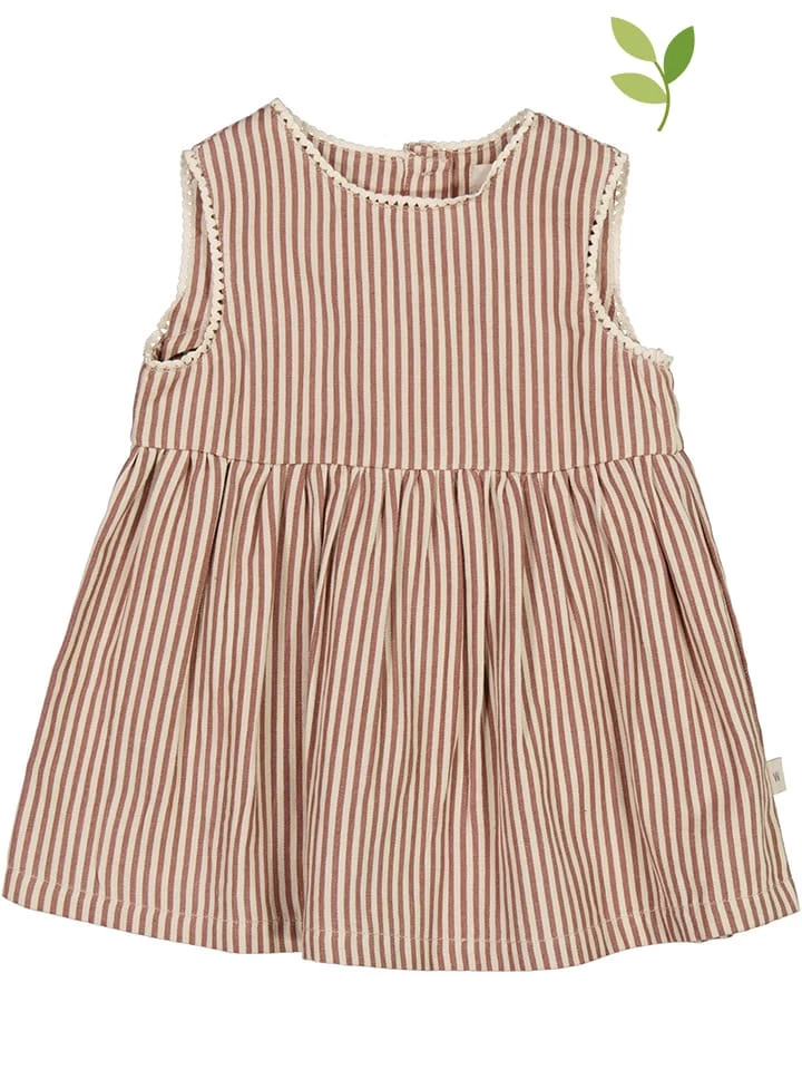 Wheat Jurk "Kirsten" Oudroze/crème 1 Wheat Jurk "Kirsten" Oudroze/crème