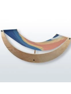 Hangmat Donkerblauw/lichtbruin/naturel - (B)60 X (H)43 X (D)90 Cm