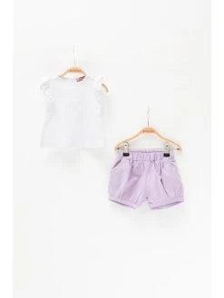 2-delige Outfit Wit/lila