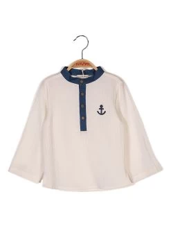 Longsleeve Crème/blauw